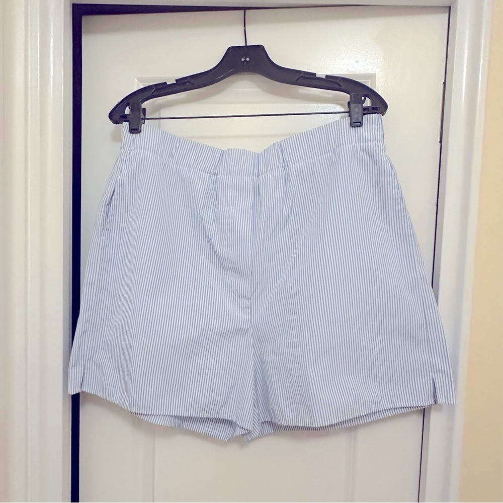 Mango oversized Blue Striped Button-Up Shirt and Shorts Set in cotton blend - Picture 5 of 14
